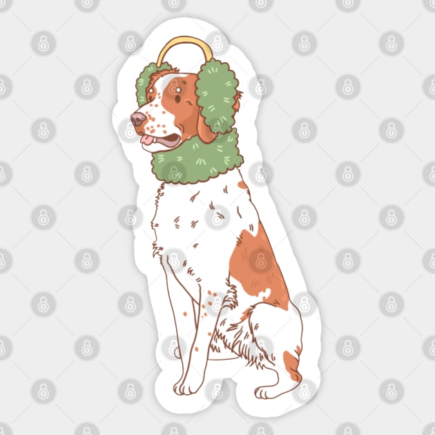 Cozy Brittany Spaniel Sticker by Csieben